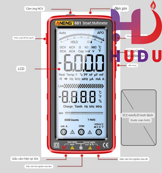 Đồng hồ vạn năng ANENG 681 tự động