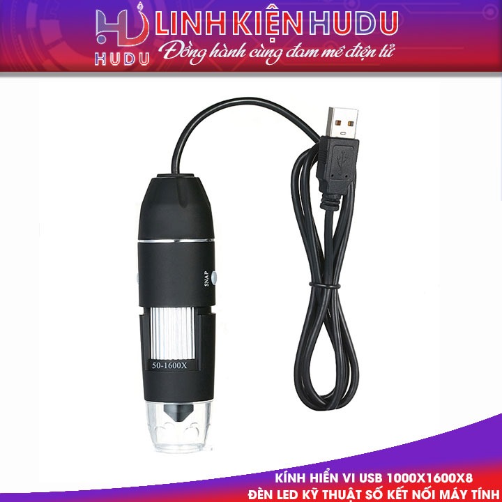 Kính hiển vi USB 1000X1600X8 Đèn LED Kỹ Thuật Số kết nối máy tính