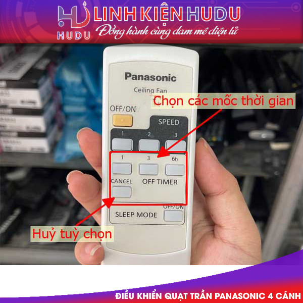 Hướng dẫn hẹn giờ tắt quạt trần Panasonic bằng remote