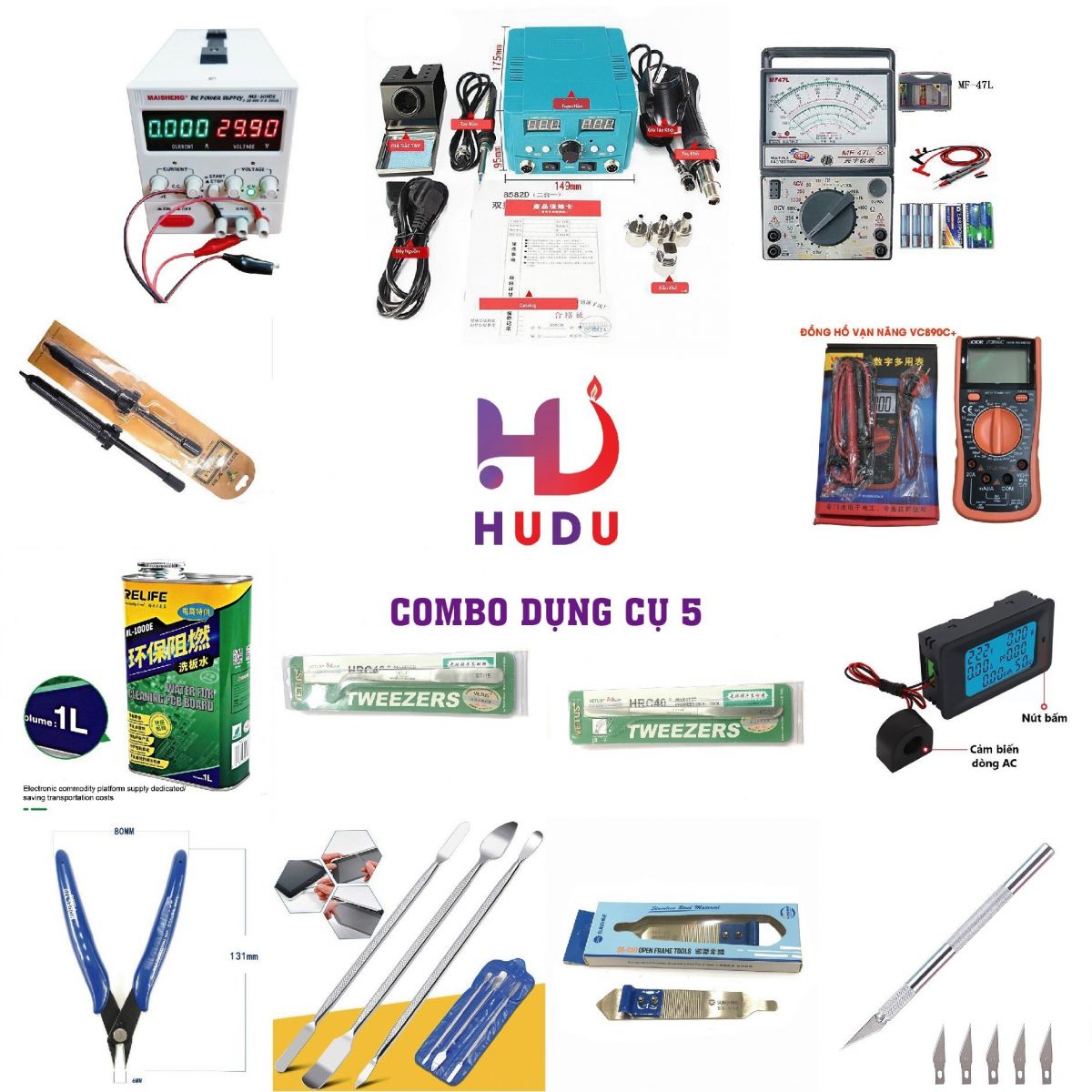 Combo dụng cụ tại Hudu có đủ dụng cụ với mức giá khác nhau